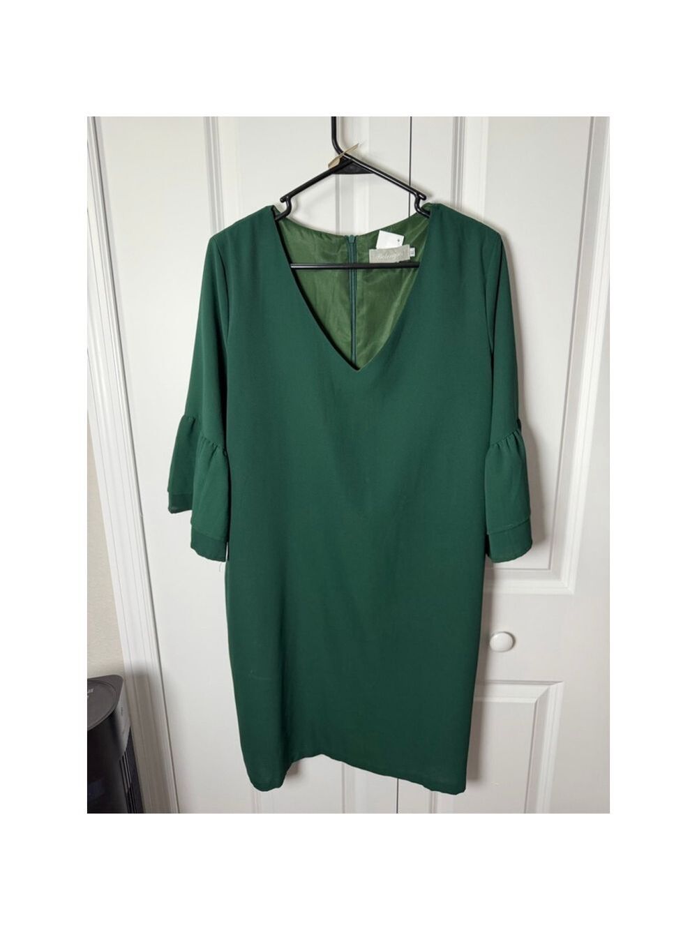 Belongsci Green Long Sleeve Dress XL
